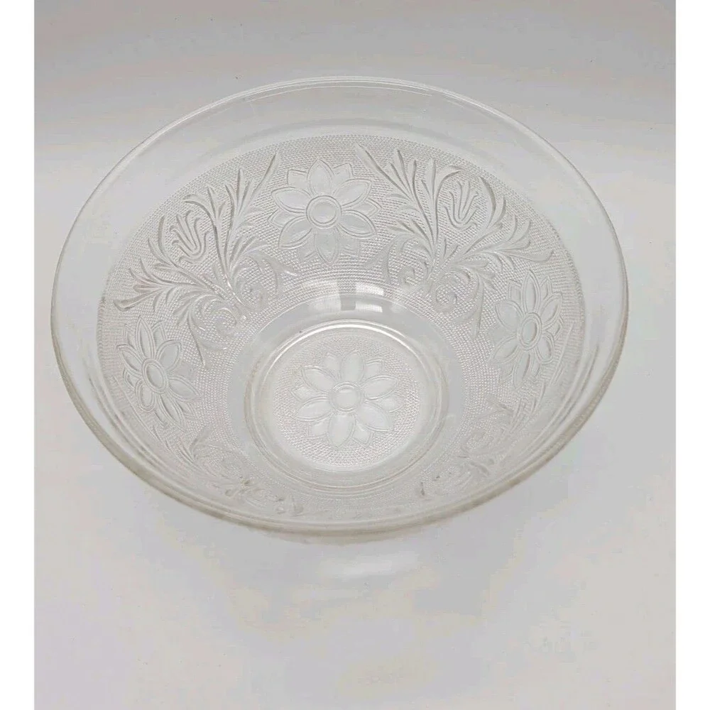 Vtg Anchor Hocking Clear Sandwich Bowl Mixing Serving 9